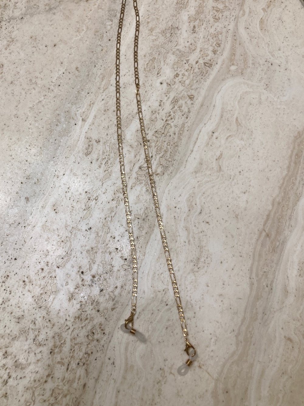 Gold-tone Figaro link eyeglasses chain necklace holder